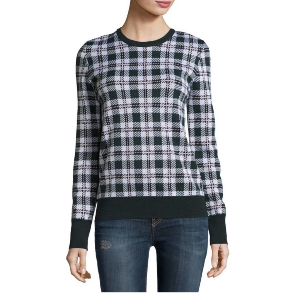Equipment Wool Plaid Print Sweater Size: XS